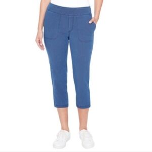 Up! Capri Pants Womens Size Small Blue Pull On Cropped Stretch Twill Classic NWT